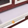 Rabbit Hutch Mocha & White - Durable Firwood - 140x63x120 cm