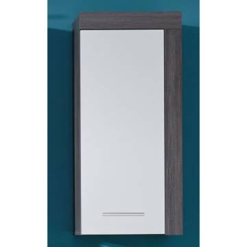 Miami White & Smokey Silver Storage Wall Cabinet - Trendteam