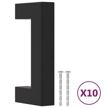 Stylish Black Cabinet Handles - 10 pcs 64 mm Stainless Steel