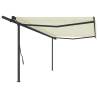 Manual Retractable Awning with Posts 5x3.5 m Cream Colour cream Size 5 x 3.5 m Quantity in Package 1 