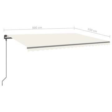 Manual Retractable Awning 5x3.5m Cream | HipoMarket