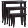 Nesting Side Tables 3 pcs Light Black Solid Wood Mahogany Colour light black Quantity in Package 3 