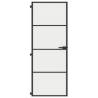 Interior Door Slim Black 76x201.5 cm | Tempered Glass & Aluminium