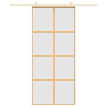 Sliding Door Gold 90x205 cm - Modern Frosted ESG Glass & Aluminium