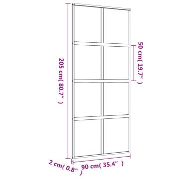 Sliding Door Gold 90x205 cm - Modern Frosted ESG Glass & Aluminium