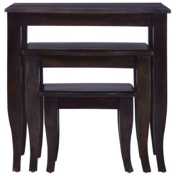 Nesting Side Tables 3 pcs Light Black Solid Wood Mahogany