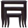 Nesting Side Tables 3 pcs Light Black Solid Wood Mahogany