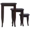 Nesting Side Tables 3 pcs Light Black Solid Wood Mahogany