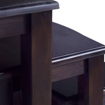 Nesting Side Tables 3 pcs Light Black Solid Wood Mahogany