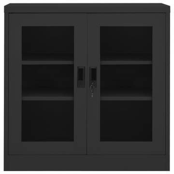 Durable Anthracite Steel Office Cabinet - 90x40x90 cm