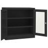 Durable Anthracite Steel Office Cabinet - 90x40x90 cm