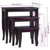 Nesting Side Tables 3 pcs Light Black Solid Wood Mahogany