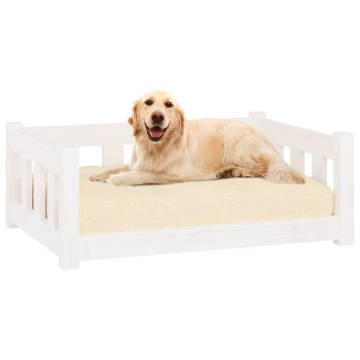 Dog Bed White 75.5x55.5x28 cm Solid Wood Pine - Hipomarket