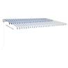 Manual Retractable Awning 5x3.5m - Blue & White | Hipomarket