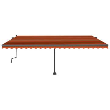 Manual Retractable Awning with LED - 500x300 cm Orange Brown