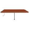 Manual Retractable Awning with LED - 500x300 cm Orange Brown