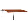 Manual Retractable Awning with LED - 500x300 cm Orange Brown