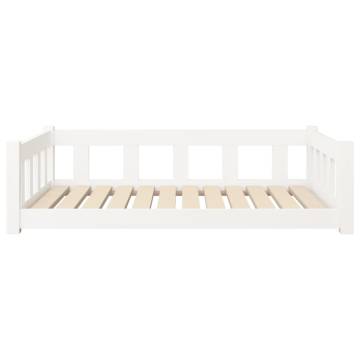 Dog Bed White 105.5x75.5x28 cm Solid Wood Pine | Hipo Market