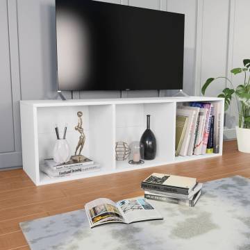 Stylish White Book & TV Cabinet - 36x30x114 cm | Hipo Market