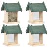 Bird Feeders 4 pcs Firwood - Durable & Stylish for Your Garden