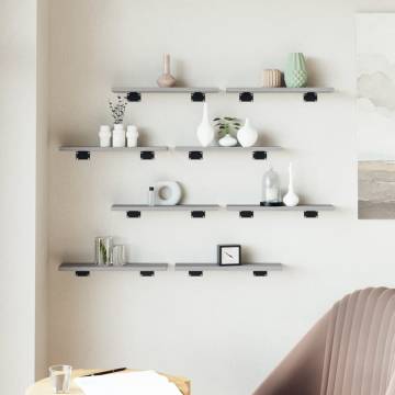 Grey Sonoma Wall Shelves - 8 pcs, 40x10 cm | HipoMarket