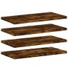 4 pcs Smoked Oak Wall Shelves - Stylish Storage Solution