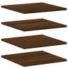 Wall Shelves Set of 4 - Brown Oak Engineered Wood | HipoMarket