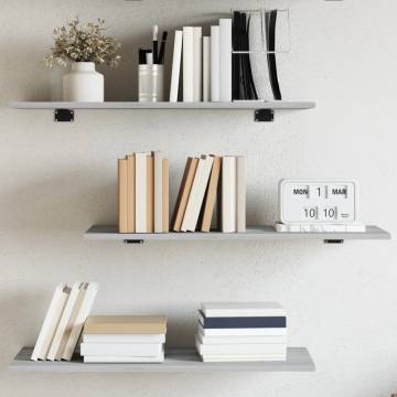 4 pcs Grey Sonoma Wall Shelves - Durable Engineered Wood