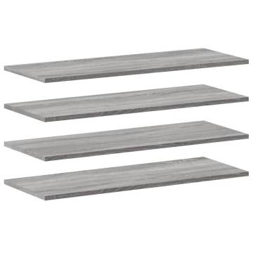 4 pcs Grey Sonoma Wall Shelves - Durable Engineered Wood