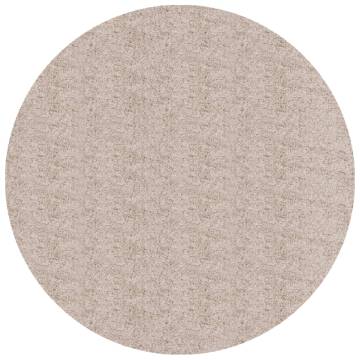 Shaggy Rug PAMPLONA High Pile Modern Beige Ø 80 cm