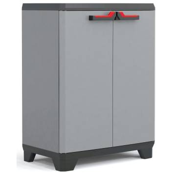 Keter Low Storage Cabinet Stilo Grey & Black - 90 cm | HipoMarket