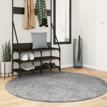 Shaggy Rug PAMPLONA | High Pile Modern Grey Ø 160 cm