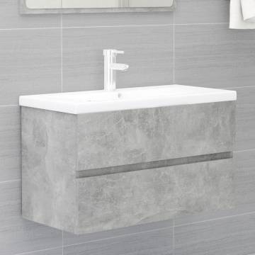 Concrete Grey Sink Cabinet - Stylish Storage for Your Bathroom