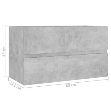 Concrete Grey Sink Cabinet - Stylish Storage for Your Bathroom