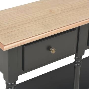 Elegant Black Console Table - 110x30x76cm Engineered Wood