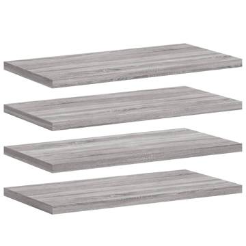 Wall Shelves 4 pcs Grey Sonoma - Engineered Wood | HiPo Market