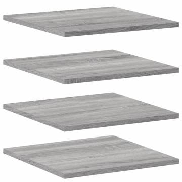 Stylish Grey Sonoma Wall Shelves - 4 pcs | HipoMarket