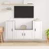 3 Piece TV Cabinet Set White Engineered Wood Colour white Quantity in Package 3 