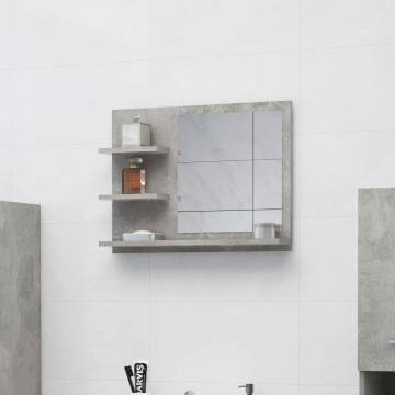 Contemporary Bathroom Mirror - Concrete Grey Finish | HipoMarket