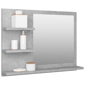 Contemporary Bathroom Mirror - Concrete Grey Finish | HipoMarket