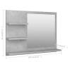 Contemporary Bathroom Mirror - Concrete Grey Finish | HipoMarket