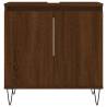 3 Piece Bathroom Cabinet Set - Brown Oak Engineered Wood