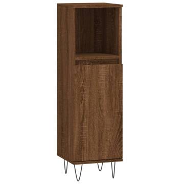 3 Piece Bathroom Cabinet Set - Brown Oak Engineered Wood