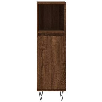 3 Piece Bathroom Cabinet Set - Brown Oak Engineered Wood