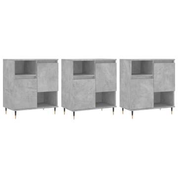 Sideboards 3 pcs Concrete Grey Engineered Wood - Hipomarket