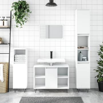 Stylish White Bathroom Cabinet - 80x33x60 cm | HipoMarket