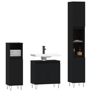 3 Piece Black Bathroom Furniture Set | Stylish & Durable