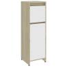 Stylish White & Sonoma Oak Bathroom Cabinet | 30x30x95 cm