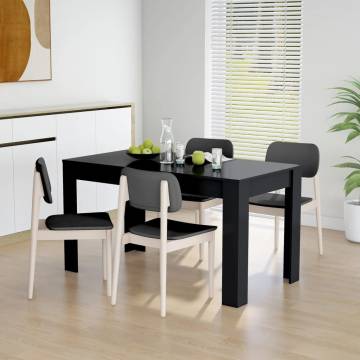 Stylish Black Dining Table - 140x74.5 cm Engineered Wood