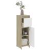 Stylish White & Sonoma Oak Bathroom Cabinet | 30x30x95 cm